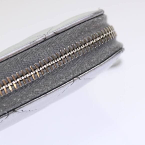 CHANEL Long Wallet Lamb Skin Silver CC Auth 49958A - Picture 8 of 16